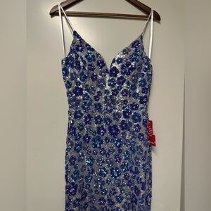 Blue Floral Sequin formal Dress - size: 11/12 (NWT)